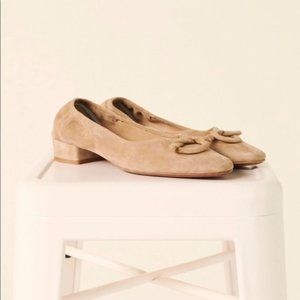rouje "stella" ballerina flats in nude/beige